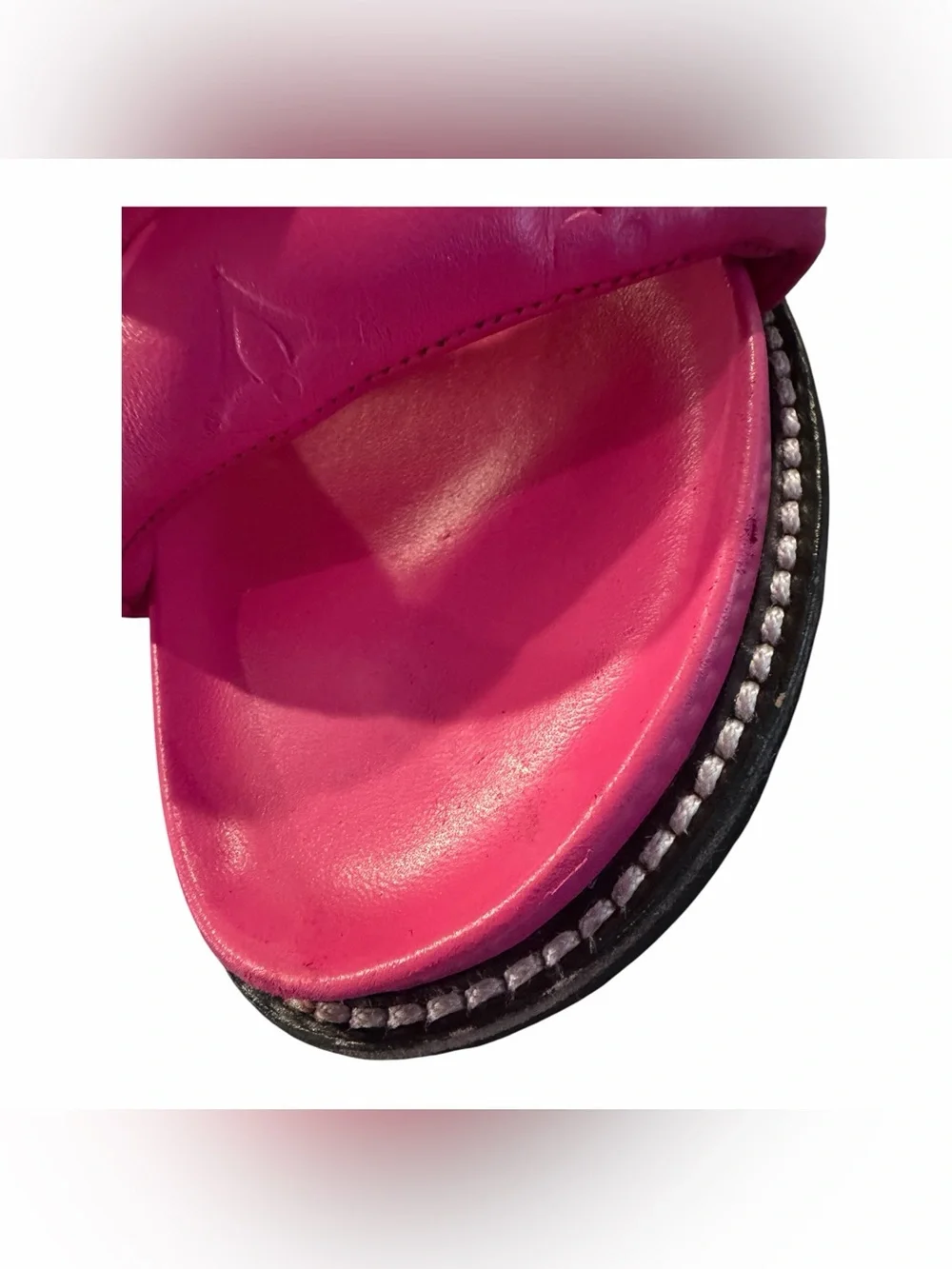 Louis Vuitton Hot Pink Chain-Link Slide Sandals